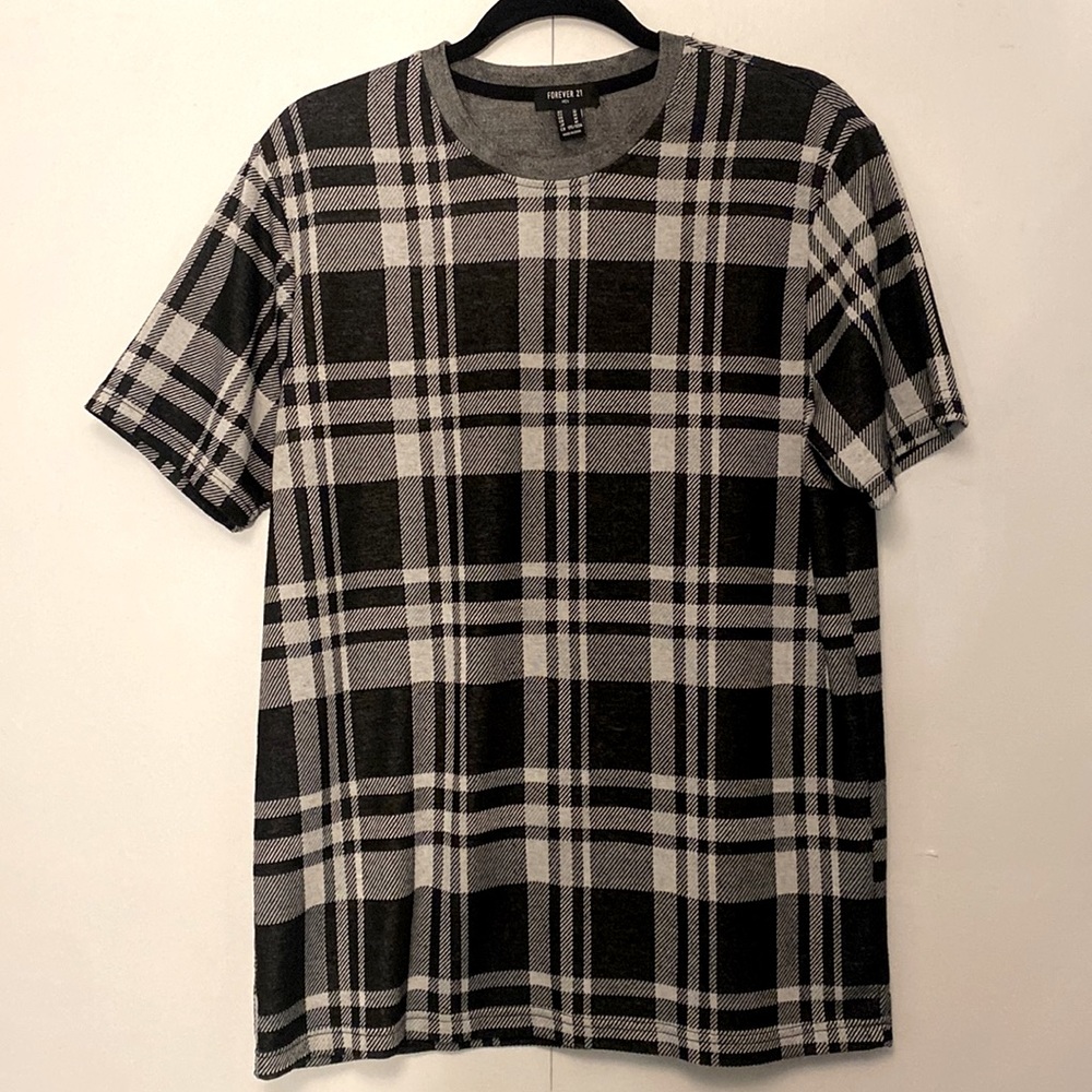 Forever 21 Men Plaid Tartan Short Sleeve T-shirt - Men’s Medium
